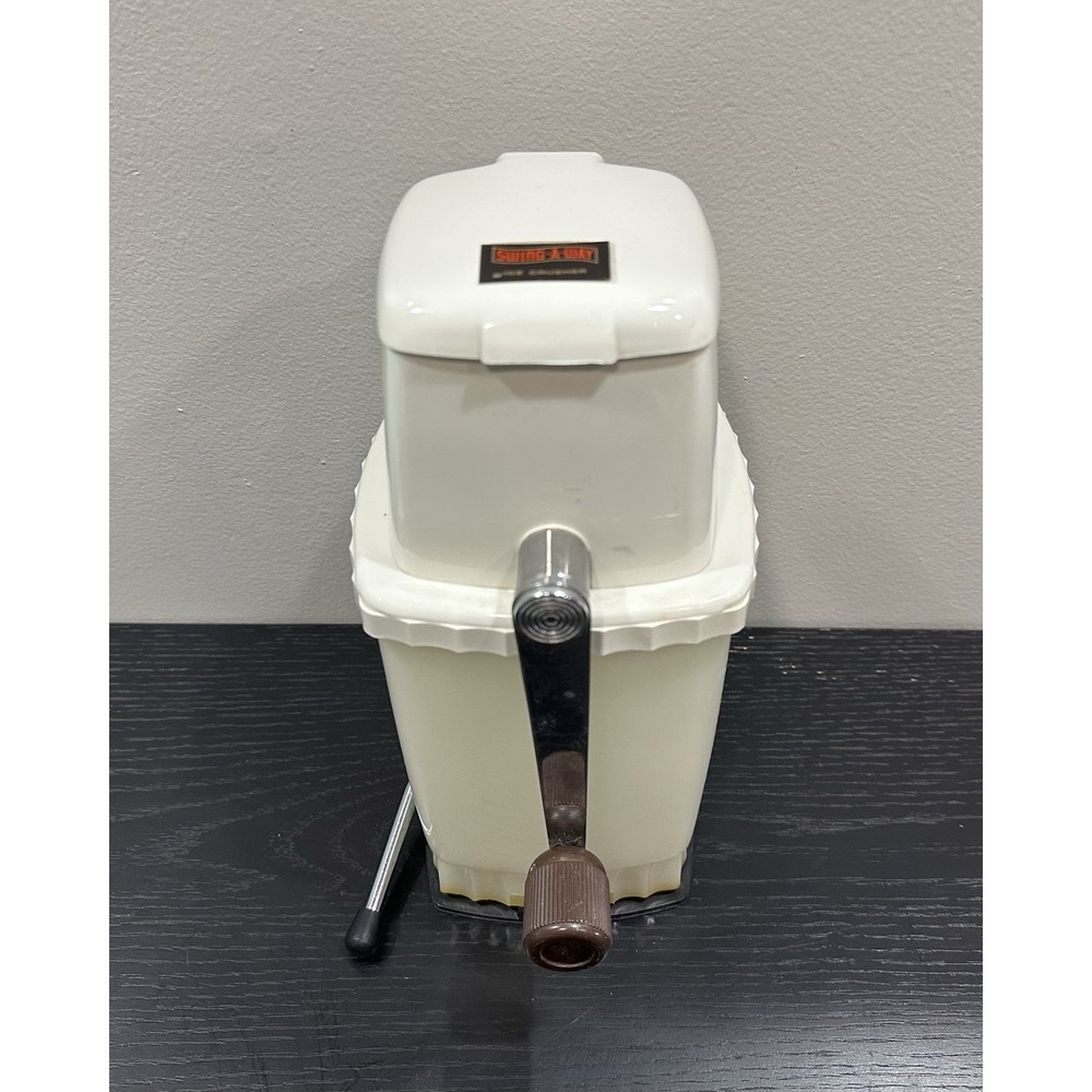 Vintage Swing-A-Way Vacu-Base Ice Crusher Hand Crank White Model 4909 WORKS